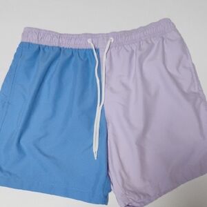 H&M Lavender& Blue Mens Mesh Swimshorts With Pockets Size L